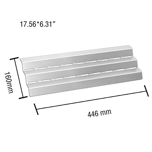 Kalomo Stainless Steel Grill Heat Plates Shield Flame Tamer, 17-9/16" BBQ Gas Grill Replacement Parts for Lowes, Perfect Flame 276964L, Huntington 6561-64, GrillPro 224069, Broil King, Broil-Mate - Grill Parts America