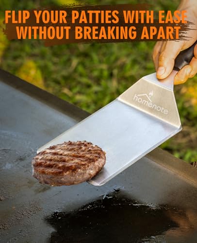 HOMENOTE Burger Spatula, Extra Wide Smash Burger Turner, Professional Hamburger Spatula for Flat Top Griddle, BBQ Grill, Indoor Outdoor Cooking - Grill Parts America