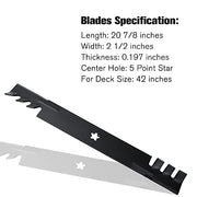 Grasscool 42 inch Mower Mulching Blades for Craftsman Poulan Husqva 42'' Deck Lawn Mower Replace 138971 532138971 138498 (5 Point Star) - Grill Parts America