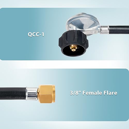 SHINESTAR Gas Grill Regulator and Hose, Weber Grill Replacement Parts, with 3/8" Female Flare Nut, Low Pressure, 21 Inch - Grill Parts America