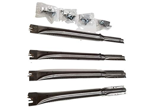Brinkmann Set of Four Stainless Steel Heat Plates and Four Burners for Grill Master and Uberhaus Gas Grill Models - Grill Parts America