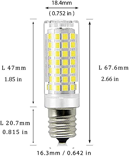 Microwave Oven Appliance 8W E17 LED Bulb (75W Halogen Bulb Equivalent) Dimmable Ceramic Body Appliance Bulb Microwave Oven Light Bulb (2-Pack , Daylight White 6000K) - Grill Parts America