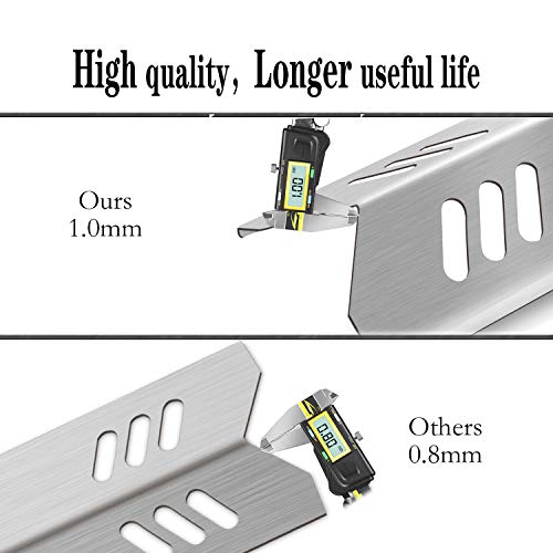 Kalomo 15 Inch Grill Heat Plates Shield Burner Covers Flame Guards, BBQ Gas Grill Replacement Parts for Dyna-Glo DGF493BNP DGF510SBP, Backyard GBC1460W BY13-101-001-13, Uniflame GBC1059WB, BHG Model - Grill Parts America