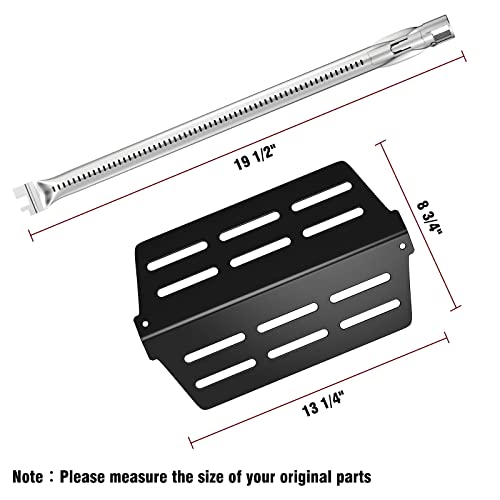 Coisien 62752 19.5 inch Grill Burner and 7622 Heat Deflector Fits Weber Genesis 300 Series, 304 Stainless Steel Grill and Porcelain Steel Heat Plates Replacement Parts for Genesis E- 310 S-310 E-320 S-320 E-330 S-330 EP-310 EP-320 EP-330 CEP-310 CEP-320 C - Grill Parts America