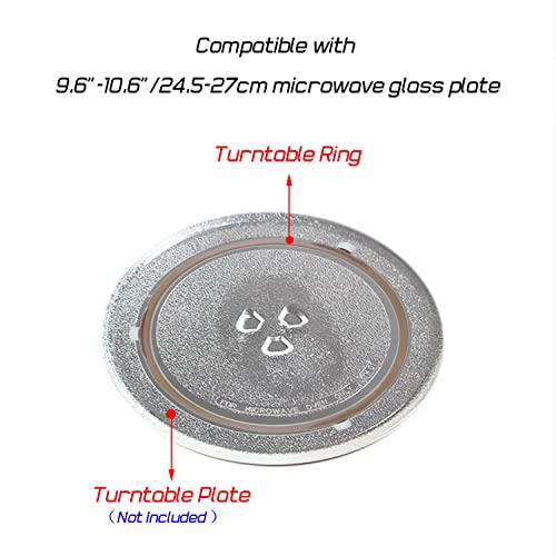 LoveDeal Microwave Turntable Ring 7 Inch, Small Microwave Oven Turntable Plate Roller Support Wheel Ring, Replacement Inner Ring, Rotating Tray Support Holder, Roller Height 0.55"/14MM (2PCS, Brown) - Grill Parts America