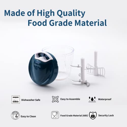 Geedel Hand Food Chopper, Quick Manual Vegetable Processor, Easy To Clean  Rotary Dicer Mincer Mixer Blender For Onion, Garlic, Salad, Salsa, Nuts,  Meat, Fruit, Ice, Etc