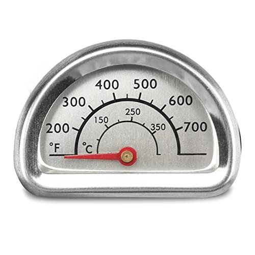 Hisencn Grill Thermometer Temperature Gauge Replacement Parts for Charbroil and Kenmore Gas Grill Models, Part G351-0076-W1, Stainless Steel Heat Indicator T00473, 1 Pack Temp Gauge - Grill Parts America