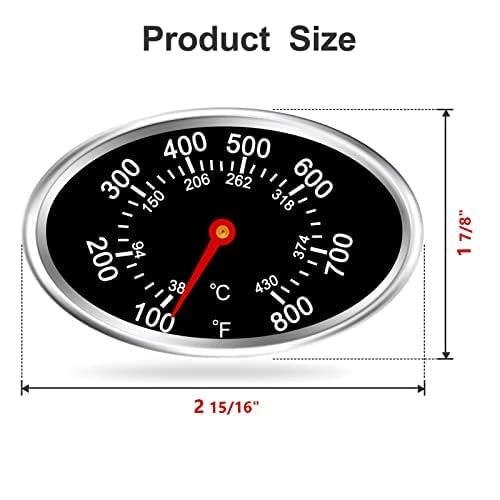 2PCs Grill Lid Thermometer Heat Indicator Replacement Temperature Gauge for Nexgrillfor Grill Master Nexgrill 720-0697, 720-0737, BBQ 720-0830H, 720-0888 - Grill Parts America