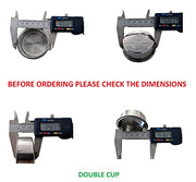 DAVIX [2 Pack] Single Cup + Double Cup Replacement Parts for Breville Cafe Roma Espresso ESP8XL, 51 mm PRESSURIZED Espresso Filter Basket, Stainless Steel Double Wall, Fit Cuisinart EM-100FBS - Grill Parts America