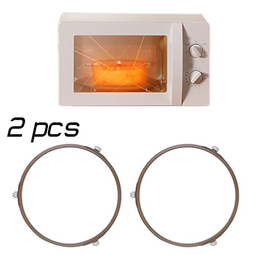 LoveDeal Microwave Turntable Ring 7 Inch, Small Microwave Oven Turntable Plate Roller Support Wheel Ring, Replacement Inner Ring, Rotating Tray Support Holder, Roller Height 0.55"/14MM (2PCS, Brown) - Grill Parts America