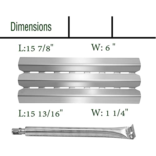Damile Grill Heat Plates Shield Burner Cover Flame Tamer Gas Grill Burner Pipe Tube BBQ Gas Grill Replacement Parts for Broil King 9221-64, 9225-64, 9235-24, 9615-54, Baron 440, Baron 490, Baron 590 - Grill Parts America