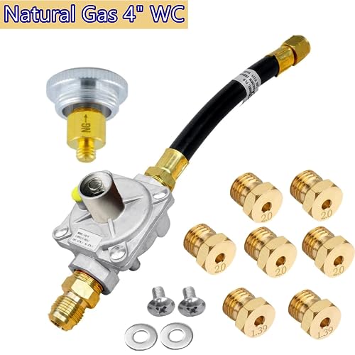 MCAMPAS Natural Gas/Propane Grill Conversion Kits, Natural Gas & Propane Gas  Interchange Pressure Regulators Valve with Orifice Nozzle Fit for Weber  Genesis or Genesis II