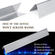 Hisencn 16.3'' Heat Plates for Members Mark G62302-1, G54502-1 Gas Grill, Heat Tent for Member's Mark 5 Burner & 4 Burner Series Gas Grill, Stainless Steel, 5-Pack - Grill Parts America