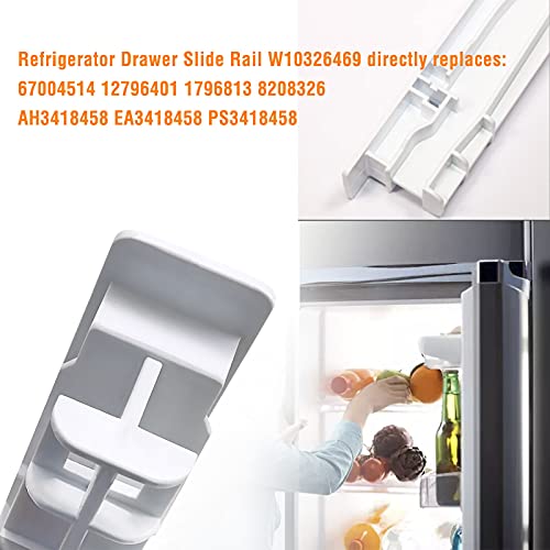 W10326469 Center Drawer Slide Rail By APPLIANCEMATES Compatible with Whirlpool Refrigerator Replace for 8208326 W10326469 12796401 67004514 AP6019603 - Grill Parts America
