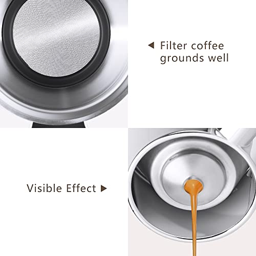 51 mm coffee strainer with filter basket and wooden handle, replacement compatible with Delonghi EC680 EC685 coffee machines + magnetic espresso funnel for strainer, dispensing ring 51 mm - Kitchen Parts America