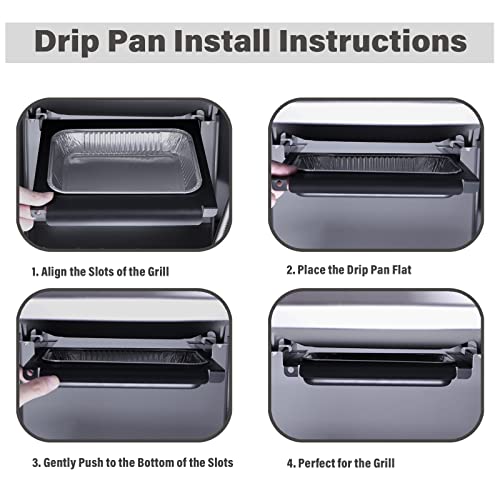 Grease Catcher with 10 Pack Aluminum Grease Cup Liners for Weber Spirit/Spirit II 200/300 Genesis and Genesis II LX200/300 Series Grill, Replacement Part Drip Pan for Weber Traveler 67047 83156 6415 - Grill Parts America
