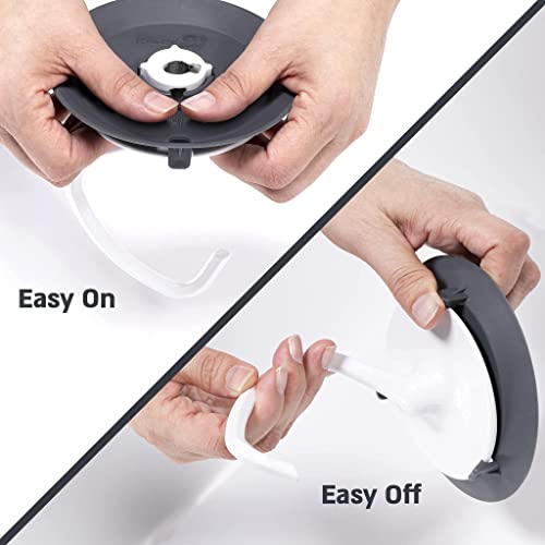 KneadAce Dough Hook Shield For Kitchen Aid - Prevents Your Dough from Climbing Up and Clogging Up Your Mixer – Mess Free Mixer Accessory Compatible With KitchenAid C Shape Dough Hooks (Dark Grey) - Kitchen Parts America