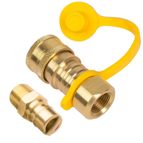 thumbnail image 2 of Brass Quick-Connect Propane Adapter – 1/4 NPT Male Full Flow Plug – ESCP 2 of 5