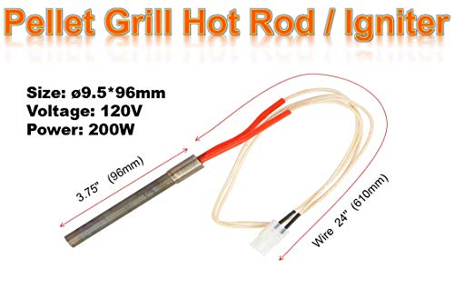 Heavy Duty Steel Porcelain-Enameled Fire Burn Pot and Hot Rod Ignitor Kit Replacement Parts for Traeger & Pit Boss Wood Pellet Grill ,Also Fit For Pellet Pro & Z Grills Wood Pellet Grill Smoker - Grill Parts America