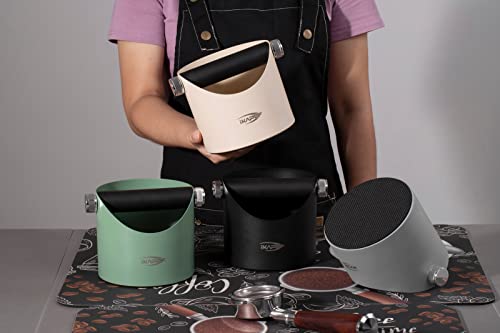 IKAPE Espresso Knock Box, Premium Coffee Knock Box, Space-Saving Coffee Dump Bin With Removable Knock Bar, and Non-Slip Base for Espresso Barista (Black) - Kitchen Parts America