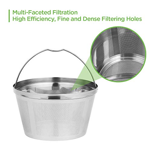 Stainless Steel Reusable Coffee Filters Basket 8-12 Cup Sturdy Permanent  Coffee Filter fit for Mr. Coffee Black & Decker Coffee Makers