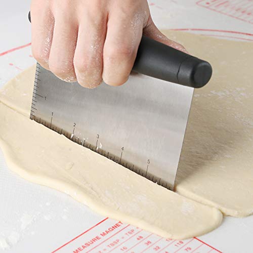 HULISEN Large Bench Scraper for Baking, 10 inch Extra Long Dough Pastry  Scraper with Measuring Scale, Stainless Steel Cake Scraper, Multipurpose  Pizza Cutter, Food Chopper, Bread Separator Knife