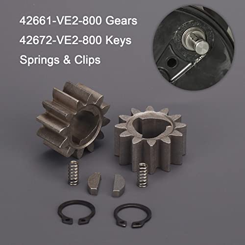 Lawn Mower Parts 42661-VE2-800 Gears 42672-VE2-800 Keys Springs & Clips, Compatible with H-onda Drive Wheel Kit, for H-onda Mower HRR216/HRS216 Drive Gear Kit 12 Teeth - Fits HRB216K4 HRB216K5 Models - Grill Parts America