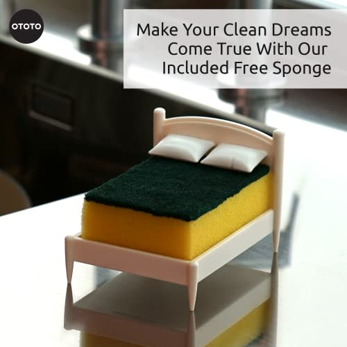 OTOTO Clean Dreams Kitchen Sponge Holder - Plastic Dish , Fits Any Standard Size Scrubby - Decor, and Unique Gift Idea - - Grill Parts America