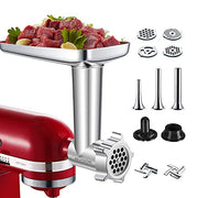 Metal Food Grinder Attachment for KitchenAid Stand Mixers, Kitchen aid Meat Grinder Included 3 Sausage Stuffer Tubes, 4 Grinding Plates, 2 Grinding Blades, Kubbe Meat Processor Accessories - Kitchen Parts America