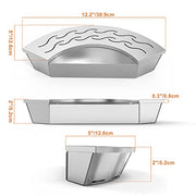 Onlyfire BBQ Smoker Box, Stainless Steel Fan-Shape Smoker Box with Removable Lid & Water Reservoir, Wood Chip Smoker Box for Charcoal Grills, Kamado Grills - Add Smokey BBQ Flavor to Your Foods, - Grill Parts America