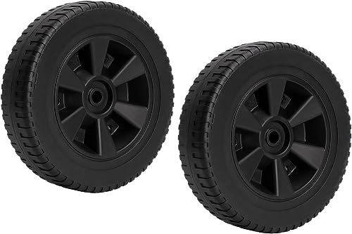 BBQ Future G210-0018-W1 8" Grill Wheels Replacement Parts for Charbroil Gas Grills 463320107 463320707, Thermos 461320508 461442113, Grill Master, Kenmore and Other Brands Grills, Black Plastic Wheel - Grill Parts America