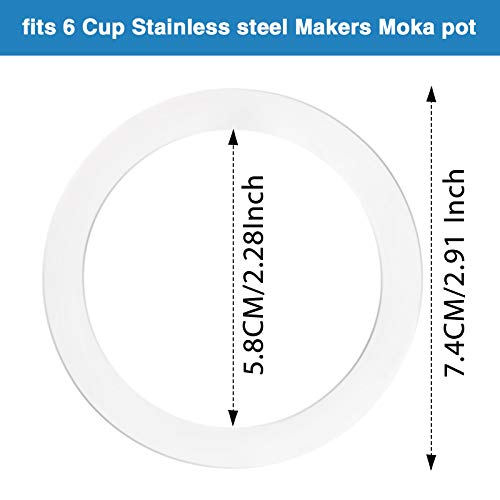 Moka Express Replacement Funnel Kits, 3 Packs Replacement Gasket Seals, 1 Stainless Steel Replacement Funnel with 1 Pack Stainless Filter Replacement (6-Cup) - Kitchen Parts America