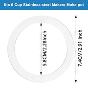 Boao Moka Express Replacement Funnel Kits, 3 Packs Replacement Gasket Seals, 1 Stainless Steel Replacement Funnel with 1 Pack Stainless Filter Replacement(6-Cup) - Grill Parts America