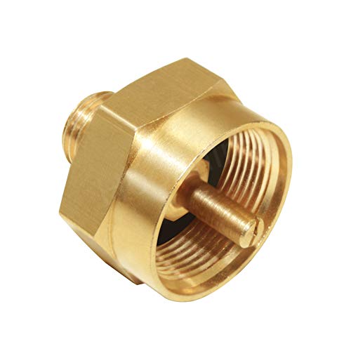 Hooshing 1LB Propane Gas Bottle Refill Adapter Kit 1/4" Male NPT Tank Brass Fitting and 1/4" Female NPT Thread Cylinder Grill Stove Connector - Grill Parts America