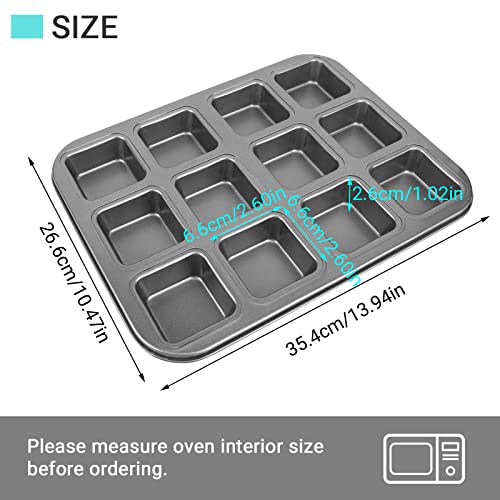 Beasea Brownie Baking Pan 2 Set 12 Square Cavity - Thumbnail 5