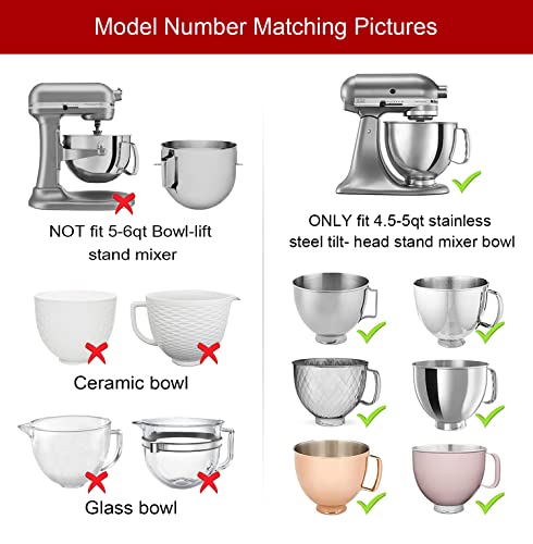 Mixer Bowl Cover for KitchenAid Tilt-Head 4.5-5 Quart Stand Mixer, Mixer Assecories Bowl Covers to Prevent Ingredients from Spilling, Mixer Lid Splash Guard, Open Hole Design in The Middle (2 Pack) - Kitchen Parts America