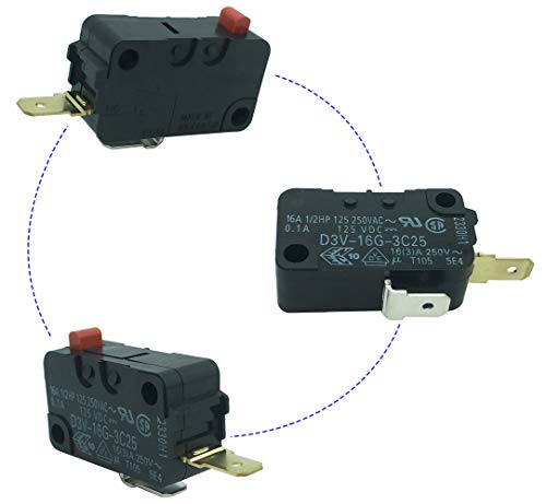 LONYE WB24X829 D3V-16G-3C25 Secondary Door Switch Fit for GE Microwave 253819 AP2024337 PS237421(Normally Open)(Pack of 2) - Grill Parts America