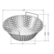 Skyflame 14 Inch Stainless Steel Charcoal Basket Accessories Compatible with Kamado Joe Classic | Large Big Green Egg | Pit Boss | Louisiana Grills & Other Grills - New Version of Hollow Holes Design - Grill Parts America