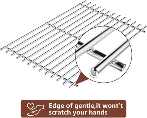QuliMetal 66095 9 MM 304 Stainless Steel Cooking Grates (18.75" x 13.25") for Weber Genesis II and Genesis II LX 300 Series Gas Grills, Pack of 2… - Grill Parts America