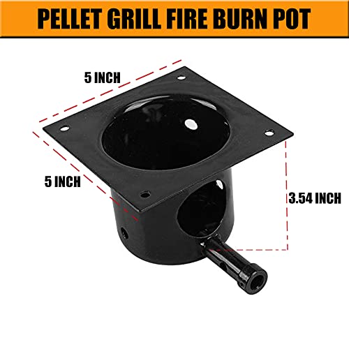 CVLOPWE Black Porcelain-Enameled Fire Burn Pot and Hot Rod Ignitor Kit Replacement Parts for Traeger and Pit Boss Pellet Grill - Grill Parts America
