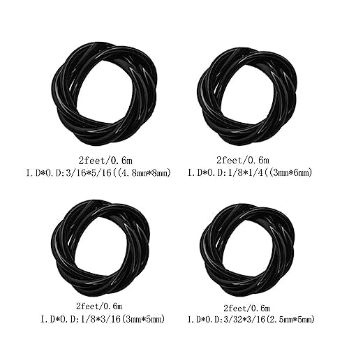ZHRANXZ Petrol Fuel Line Hose with 4 Sizes (2 feet each) Tube I.D x O.D: 0.188" x 0.315" (4.8mm x 8mm), 1/8" x 1/4" (3mm x6mm), 1/8" x 3/16"for Common 2 Cycle Small Engine Weedeater Chainsaw Fuel Line - Grill Parts America