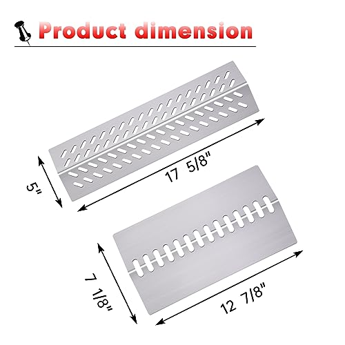 Cozilar Grill Heat Shield Heat Plates for Bull Grill Replacement Parts 16631,16520, Bull Angus 4 Burner 47629, Cal Flame G Series 4 Burner G4, Grill Burner Covers BBQ Gas Grill Parts Accessories