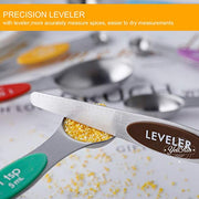 Magnetic Measuring Spoons Set of 8 Stainless Steel Dual Sided Stackable Measuring Spoons Nesting Teaspoons Tablespoons for Measuring Dry and Liquid Ingredients - Grill Parts America