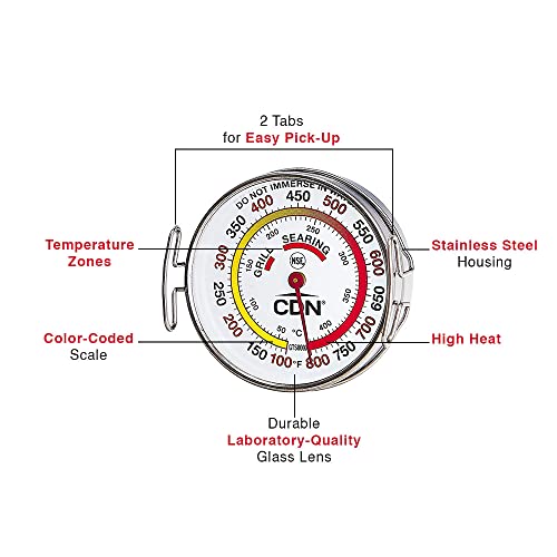 CDN Grill Surface Thermometer, Silver - Grill Parts America