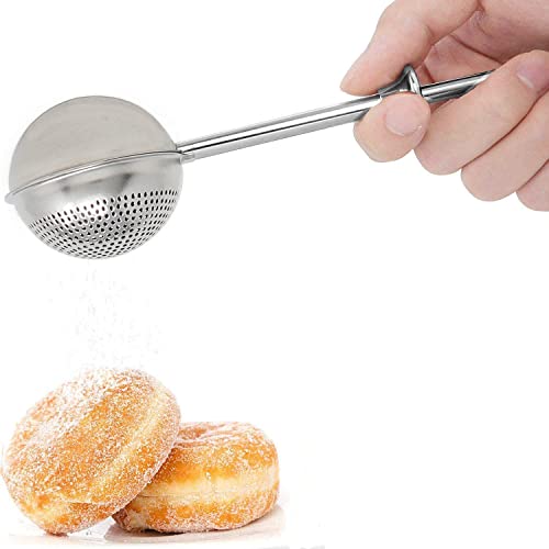 HULISEN Flour Duster for Baking, One-Handed Operation, 304 Stainless Steel Powdered Sugar Shaker Duster, Pick Up and Dust Flour Sifter, Gift Package - Grill Parts America