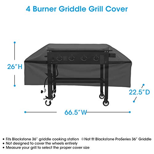 Unicook Griddle Cover, Compatible for Blackstone 36 Inch Grill, Camp Chef and More, Flat Top Grill Cover with Sealed Seam, Heavy Duty Waterproof Cooking Station Griddle Cover, Includes Support Pole - Grill Parts America