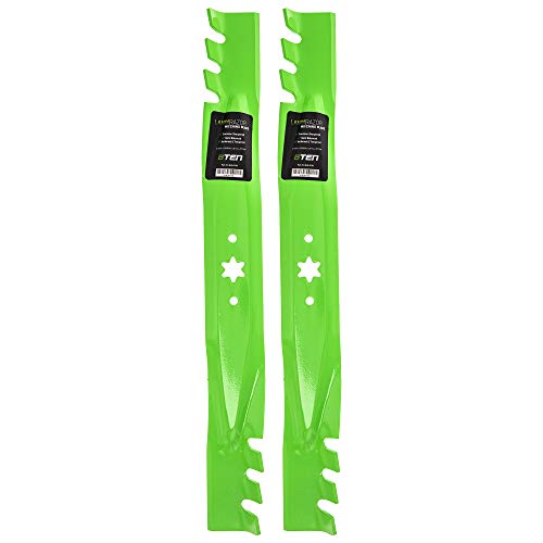 8TEN LawnRAZOR Mower Blade Set for Cub Cadet MTD Troy Bilt LTX1040 RZT-L42 942-04308-X 42-inch Deck (Heavy Duty Toothed Mulching) - Grill Parts America