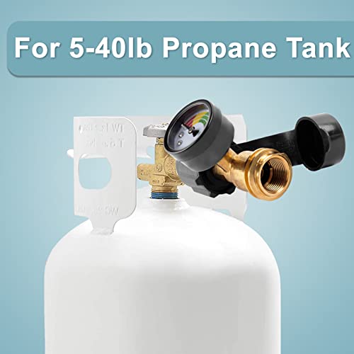 SHINESTAR Universal Propane Tank Gauge for 5-40 Pound LP Tanks | Gas Level Indicator for Grill, Heater, RV Camper, QCC1/Type 1 Connection - Grill Parts America