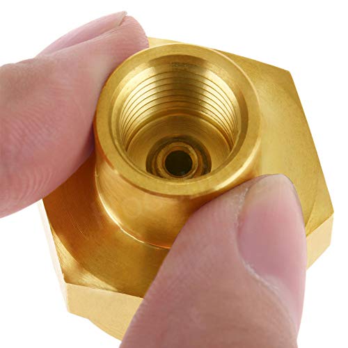 Hooshing 1LB Propane Gas Bottle Refill Adapter Kit 1/4" Male NPT Tank Brass Fitting and 1/4" Female NPT Thread Cylinder Grill Stove Connector - Grill Parts America