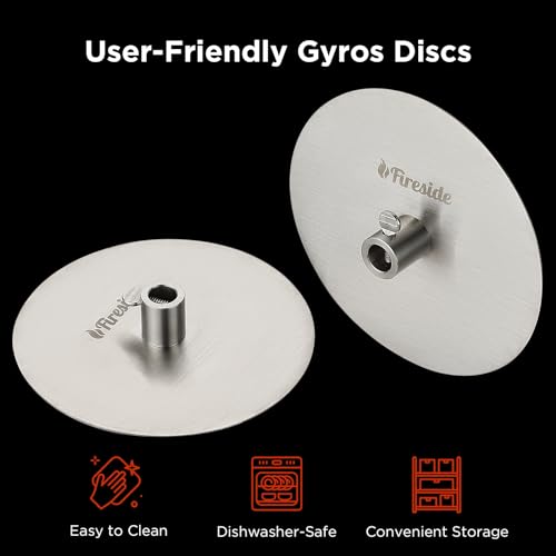 TURBRO Universal Grill Rotisserie Gyros Disc, 304 Stainless Steel, Fits 1/2” or 3/8" Hexagon, 3/8" or 5/16" Square Spit Rods, Compatible with Most Grills, Ideal for Outdoor BBQ, Set of 2 Discs - Grill Parts America